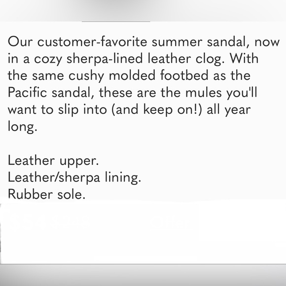 NEW J. Crew Pacific sherpa lined leather clogs/mules - Picture 5 of 5